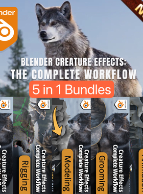 VFX GRACE COURSE BLENER CREATURE EFFCTS WOLF  5In1 Bundles