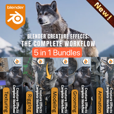 VFX GRACE COURSE BLENER CREATURE EFFCTS WOLF  5In1 Bundles