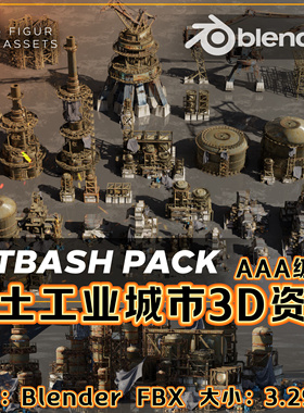 Industrial dystopian city - Kitbash Set - Kitbash Asset Pack