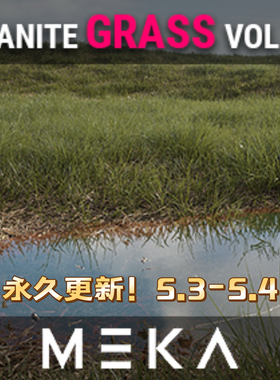 UE5虚幻5 Nanite Grass Vol.1 高质量绿植场景道具带风吹运动草叶