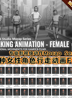 iClone女性角色行走秀上台表演情绪疲劳步行魅力跳 Actorcore动作