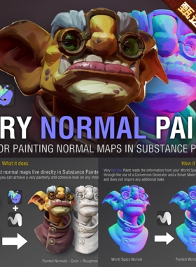 Substance Painter实时绘制法线笔刷Very Normal Paint风格PT材质