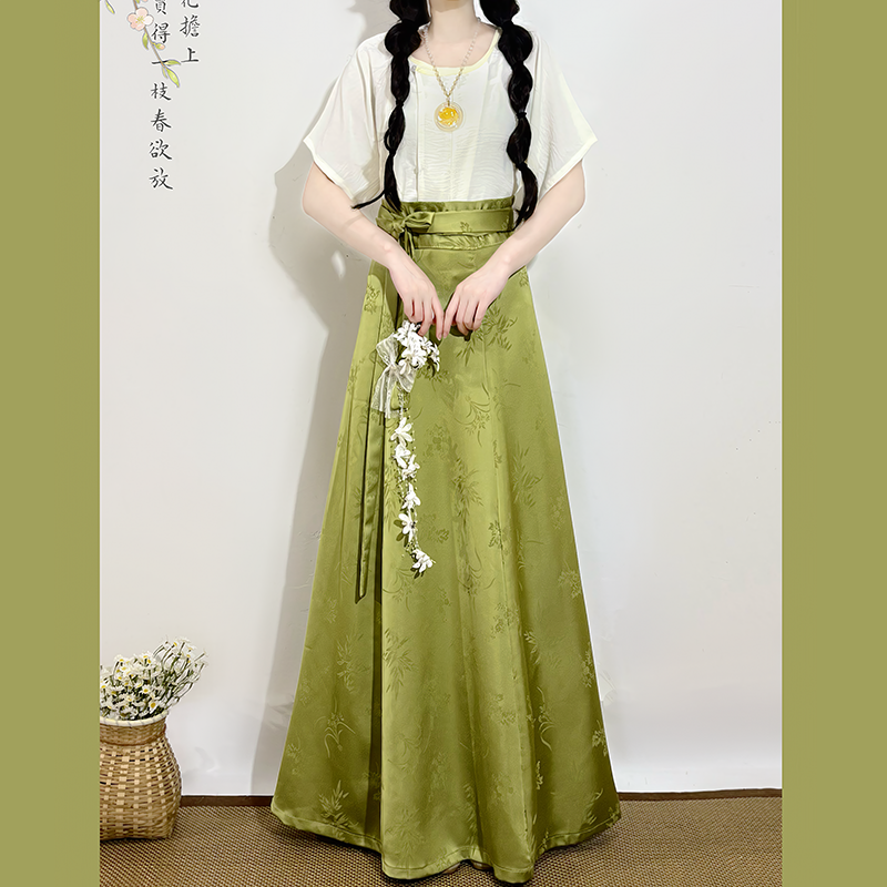 盛夏新中式改良坦领汉服套装