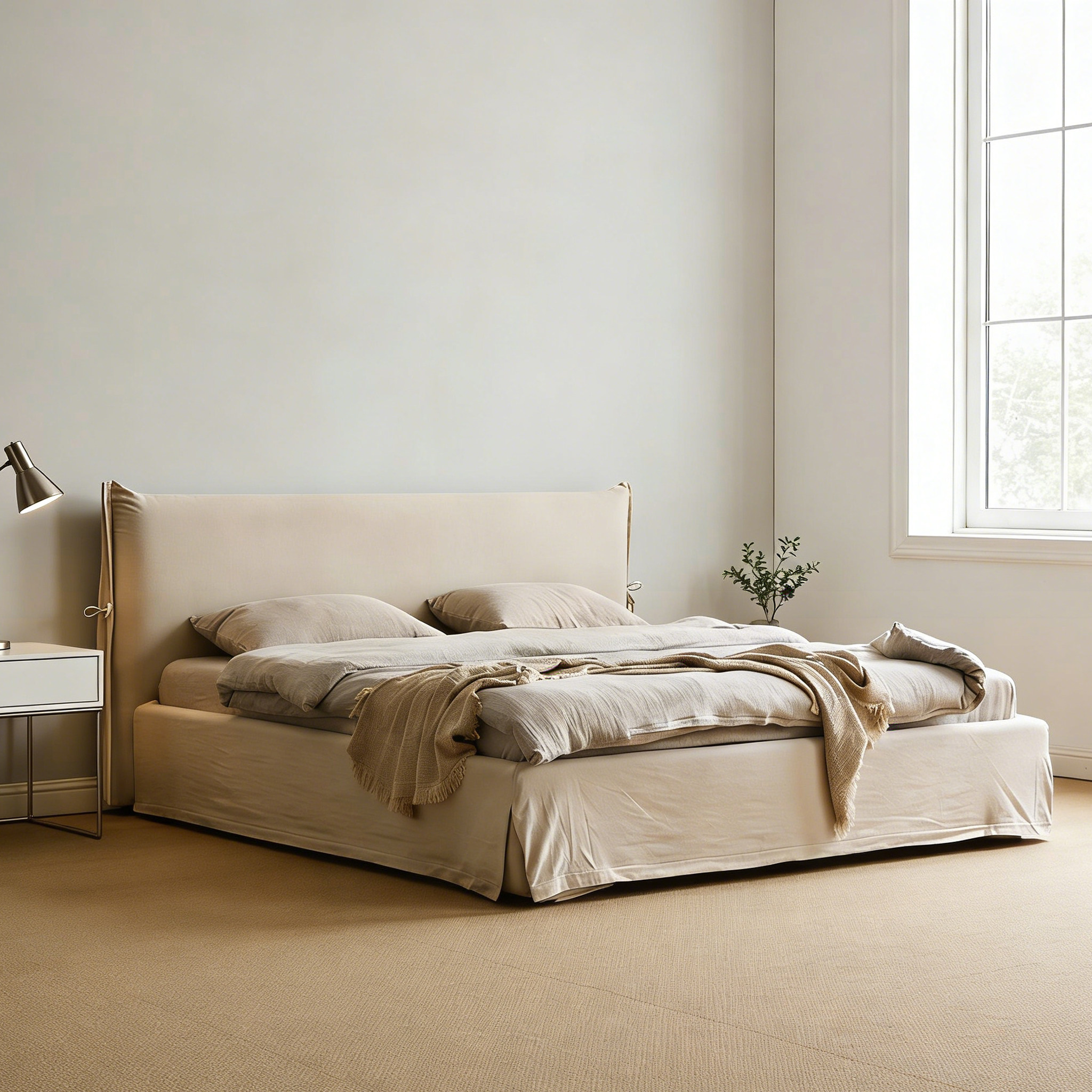 侘寂风中复古风主卧双人床现代轻奢简约可拆洗亚麻棉麻软包布艺床,住宅家具,布艺床,淘宝优惠券,粉丝福利购,淘宝优惠卷