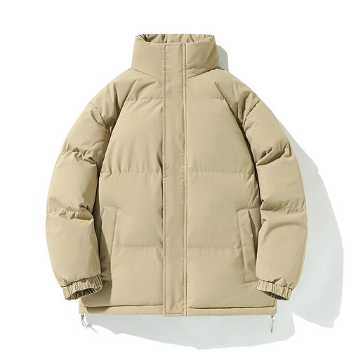 OLA 冬季新款男士宽松棉衣外套面包服简约百搭个性纯色上衣