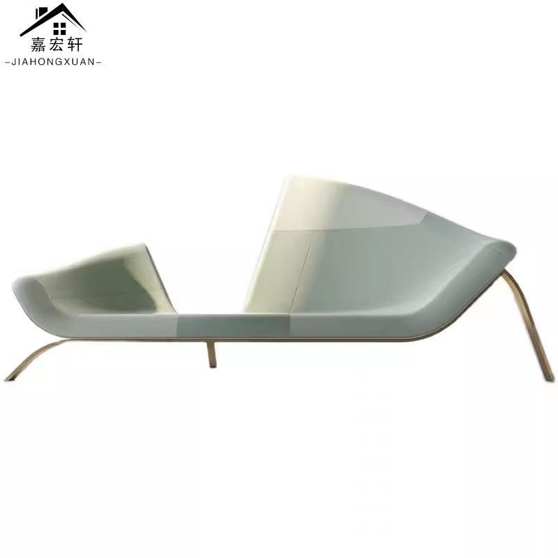 北欧设计师后现代轻奢风格金属铁艺客厅卧室酒店皮艺布艺双人沙发