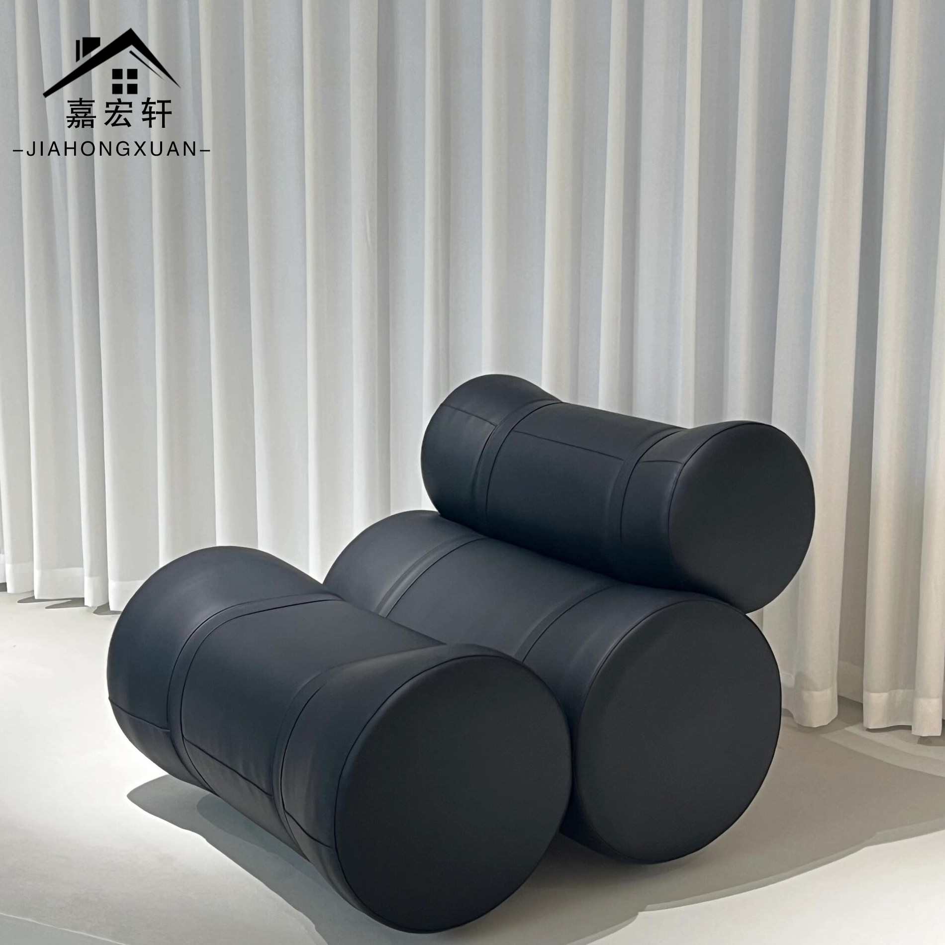 现代简约设计师创意工业风皮艺捆绑单人沙发椅阳台躺椅酒店接待椅,住宅家具,沙发,淘宝优惠券,粉丝福利购,淘宝优惠卷