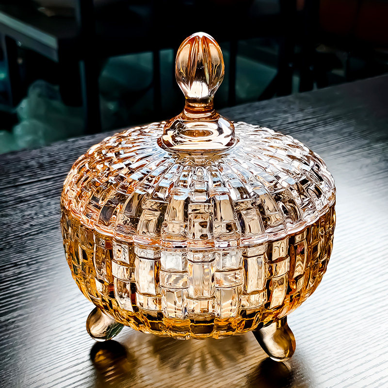 水晶玻璃碗带盖水果盘精致小果盘糖果罐收纳盒醉虾盘子容器器皿,餐饮具,糖缸,淘宝优惠券,粉丝福利购,淘宝优惠卷