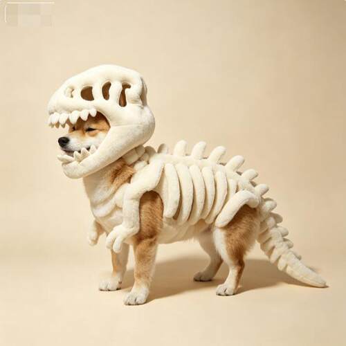新品Dinosaur skeleton pet clothing夜光恐龙骨架宠物服装