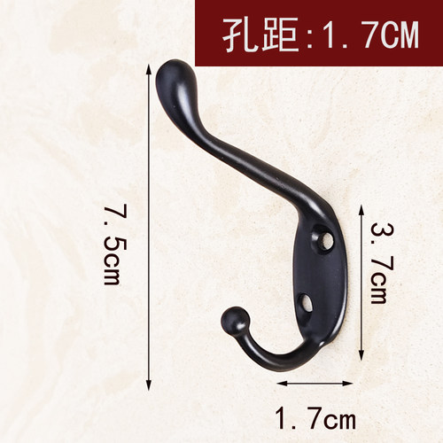 古铜挂衣钩单个挂钩上下钩打孔衣帽钩墙上衣钩浴室挂衣锌合金衣钩