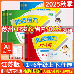 期末测试卷同步训练 英语江苏译林版 2025秋亮点给力大试卷一年级二年级三年级上册四4五5六6年级下册语文部编人教版 数学苏教江苏版