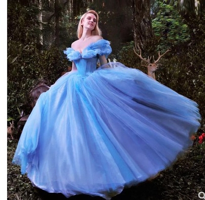 灰姑娘Cosplay舞会齐地婚纱礼服