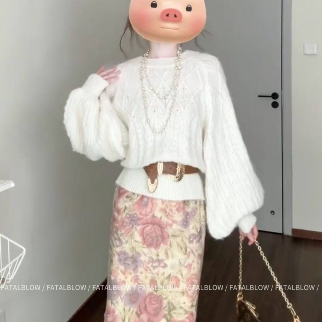 法式温柔风针织衫毛衣半身裙女秋冬新款小香风显瘦百搭气质两件套,女装/女士精品,时尚套装,淘宝优惠券,粉丝福利购,淘宝优惠卷