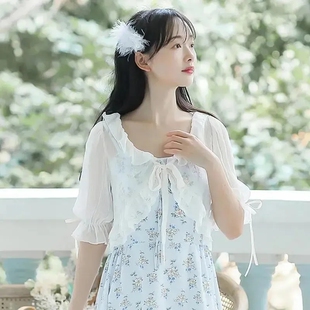仙女雪纺防晒衣薄款开衫女2025夏季新款配吊带裙外搭披肩短款外套