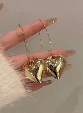 简约好搭~欧美ins冷淡风立体爱心耳环小众个性独特设计感耳坠耳钩