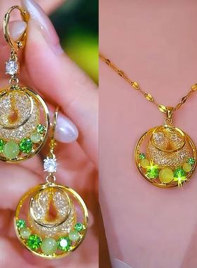 轻奢高级感猫眼石耳扣耳环2025新款超仙网红时尚百搭显脸瘦耳饰潮