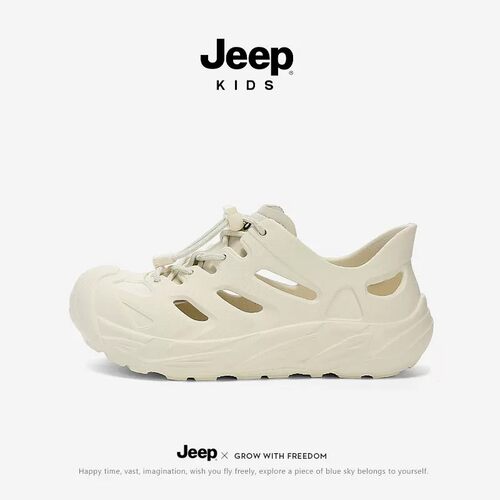 jeep男童洞洞鞋防滑户外溯溪鞋
