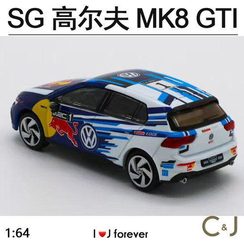 1:64 Sonic Gear 2021款高尔夫MK8 GTI 挂卡包装合金静态汽车模型