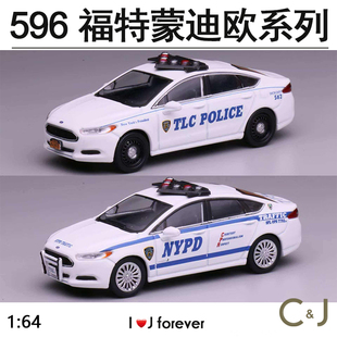 596 NYPD纽约警察交通科涂装福特蒙迪欧静态TPC汽车合金模型