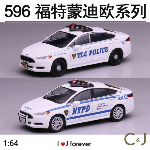 596 NYPD纽约警察交通科涂装福特蒙迪欧静态TPC汽车合金模型