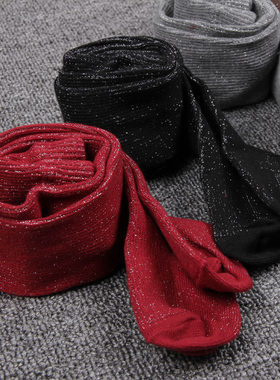 女童连裤袜纯棉亮晶晶春秋款宝宝金银丝红色连脚袜女中小童打底裤