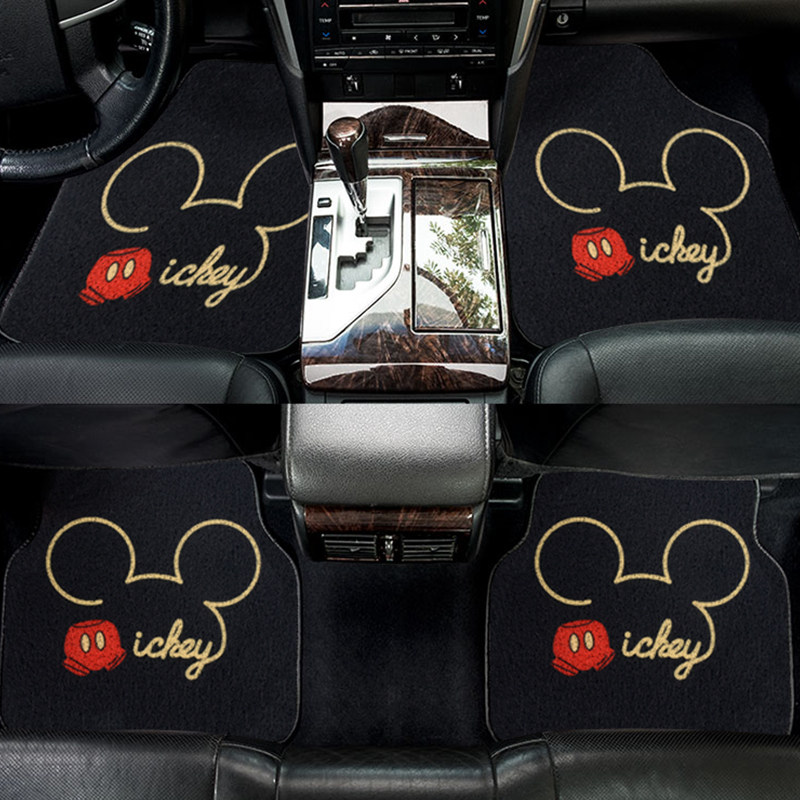 汽车脚垫片易清洗单片车内防脏保护垫可爱卡通丝圈耐磨片车地垫女