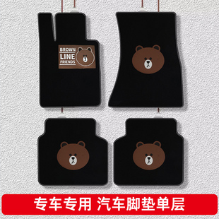 汽车脚垫上层脚垫单片主驾驶单个地毯垫卡通可爱车内地垫女士车垫