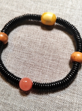 火元素 如愿手串 蜜蜡 崖柏木 南红玛瑙 椰壳