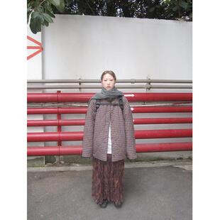 3months2026冬季新款设计感圆领夹棉加厚正反两穿棉服羊羔外套女