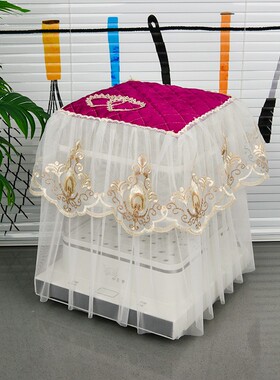 定制蒸笼蒸锅一体锅盖布多用蕾丝全包灰色布艺韩式盖巾红色防尘罩