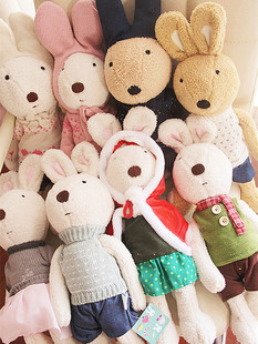 【2个包邮】日单 儿童公仔砂糖兔兔 毛绒玩具兔子玩偶安抚布娃娃