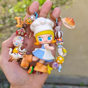 molly面包脑袋新款钥匙扣popmart手机链创意礼物泡泡玛特送礼车挂