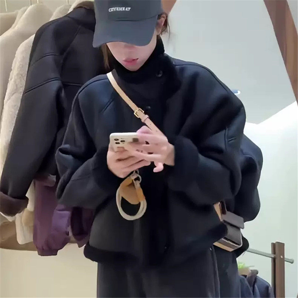 复古立领羊羔毛外套女冬季新款宽松休闲保暖皮毛一体机车服上衣潮,女装/女士精品,短外套,淘宝优惠券,粉丝福利购,淘宝优惠卷