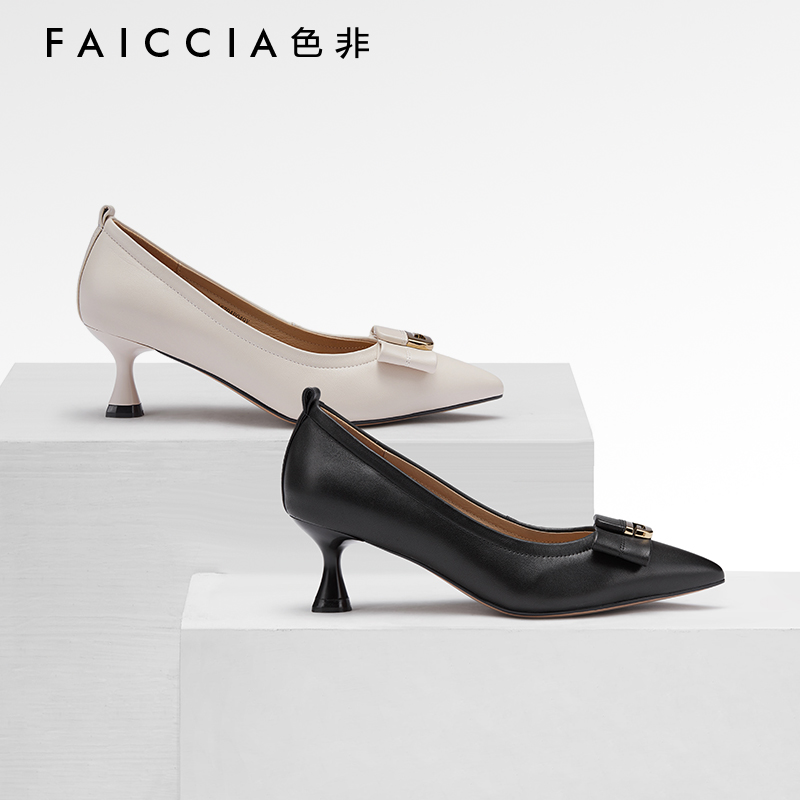 商场同款女鞋Faiccia/色非高跟鞋