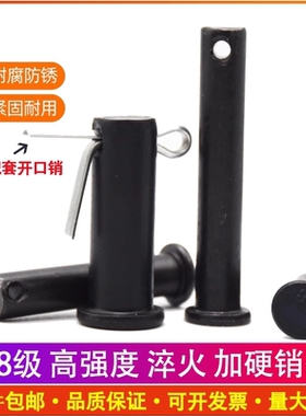 铁黑带孔销轴平头圆柱带孔销钉插销定位销M6M8M10M12M16M20M30M40