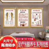 足疗店海报中医理疗养生挂图足疗养生馆海报广告宣传画背景墙壁画