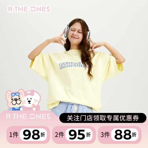 RTHEONES复古镂空字母t恤女2026新款宽松休闲美式夏校园情侣百搭