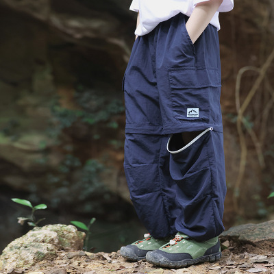 自留儿童速干裤可拆卸裤子夏季防蚊防水男童登山冲锋裤户外工装裤