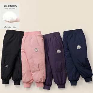 儿童羽绒裤新国标90白鸭绒加厚-30度男童女童东北雪乡哈尔滨外穿