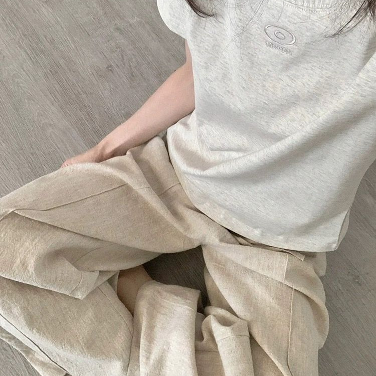 正肩刺绣短袖t恤女2026夏