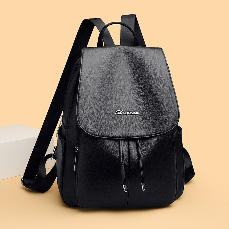 品牌双肩包包2026新款时尚简约大容量女士背包百搭休闲外出旅行包