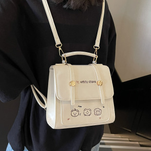 COOLE女包2026新款韩系纯色设计简约高级学院风手提双肩小方包