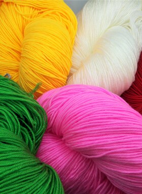 毛线中粗毛线手工编织婚鞋毛线勾鞋子专用线钩针毛线围巾毛线团