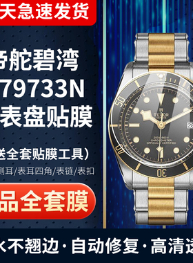 适用于帝舵碧湾系列41表盘M79733N手表贴膜全套膜表扣膜表圈膜高清侧面保护膜