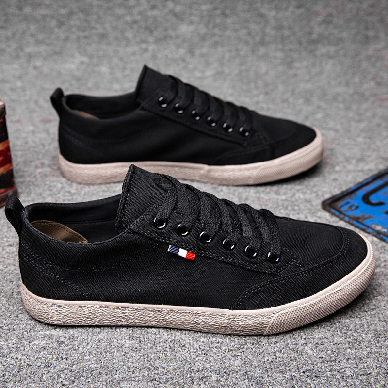 夏季新款男士帆布鞋韩版潮流低帮休闲鞋子百搭透气防臭布鞋男板鞋,流行男鞋,帆布鞋,淘宝优惠券,粉丝福利购,淘宝优惠卷