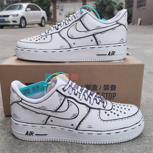 af1空军一号二次元描边diy定制球鞋手绘改造男女板鞋潮涂鸦改色