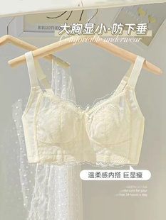 超薄全罩杯大胸显小内衣女调整型宽侧翼收副乳防下垂无钢圈文胸罩