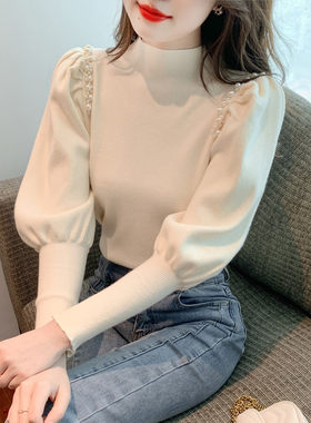 半高领纯色短款针织毛衣女秋冬潮