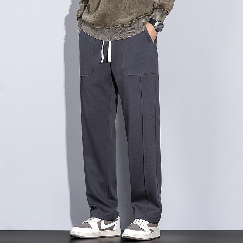 300斤9X胖子肥佬裤子宽松直筒休闲裤男款秋冬加肥加大码运动卫裤
