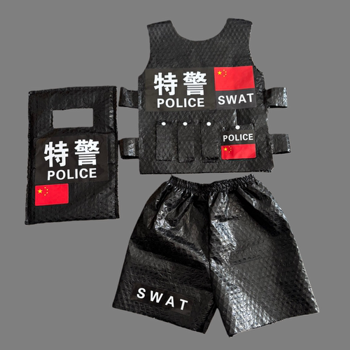 手工diy特警男女环保衣服